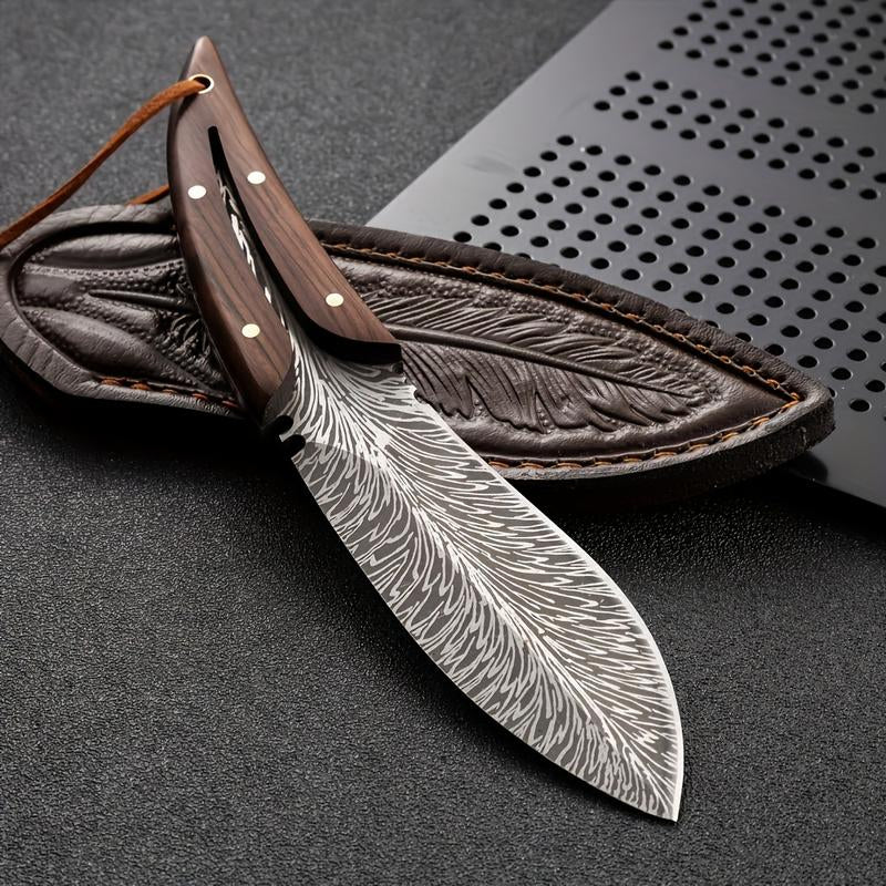 Professional 1/6" Kitchen Knife Set, Including a Chef'S Knife, Slicer, Scraper, and Scissors, Made of Stainless Steel with Super Sharp Blades and Non-Stick Ergonomic Wooden Handles, Suitable for Home and Travel, Gift Box