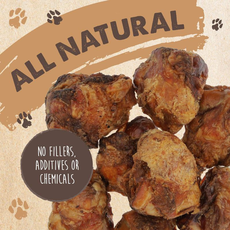 Mighty Paw Naturals Cow Kneecap Chews for Dogs 8 Pack - High Protein Meaty Treats Grain-Free Gluten-Free Lactose-Free