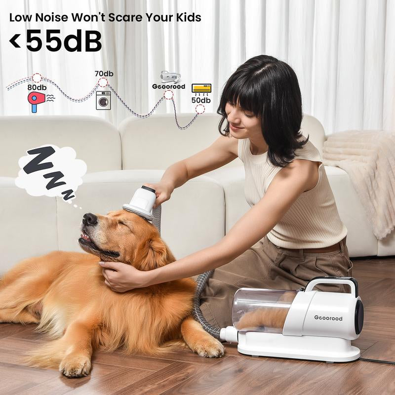 Tiktokshopblackfriday - Geoorood Dog Grooming Vacuum Kit with 13000Pa Suction Power & 2.2L Dust Collection for Furry Animal Cleaning #Tiktokshopcybermonday