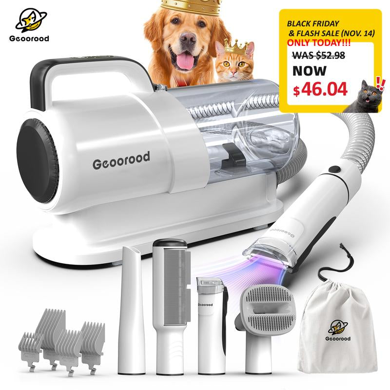 Tiktokshopblackfriday - Geoorood Dog Grooming Vacuum Kit with 13000Pa Suction Power & 2.2L Dust Collection for Furry Animal Cleaning #Tiktokshopcybermonday