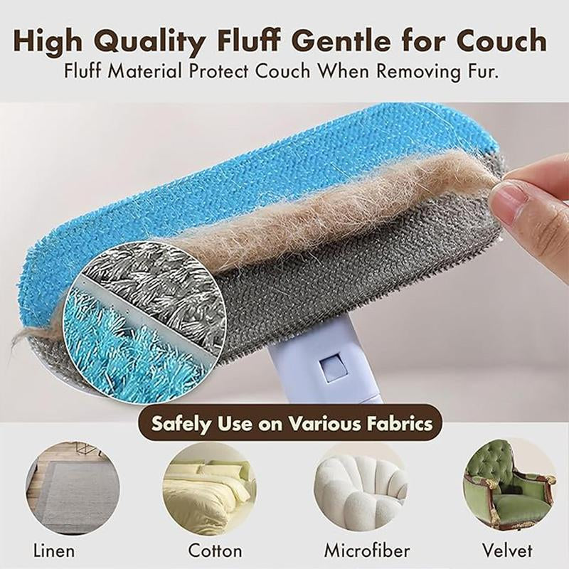 【4 in 1】Pet Hair Removal Tool, Multi-Functional, Reusable, Washable Lint Cleaner for Dog and Cat Hair, Gentle on Furniture, Effective on Carpets, Clothing, Bedding,Pet Hair Remover for Furniture, Cat/Dog Hair Remover with Extra Long Handle