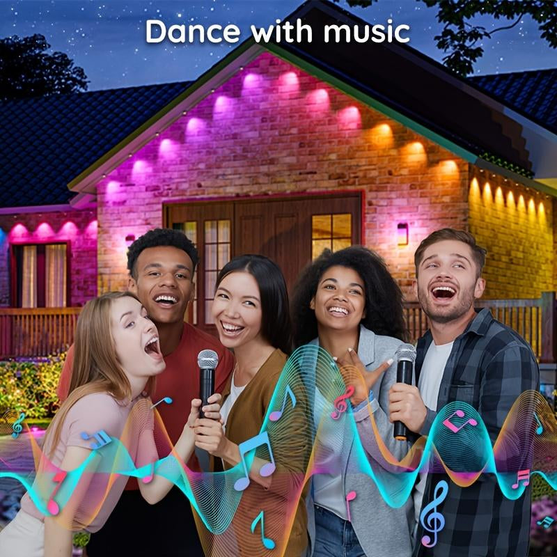 50-500 Ft Permanent Outdoor Light,Diy IP67 Waterproof RGB Outdoor LED Permanent Light, Comes with App and Remote Control, Best Choice for Party, Valentine'S Day Decoration, Garden and Gift for Boyfriend or Girlfriend, Patio Outdoor Light, Mutovlin,