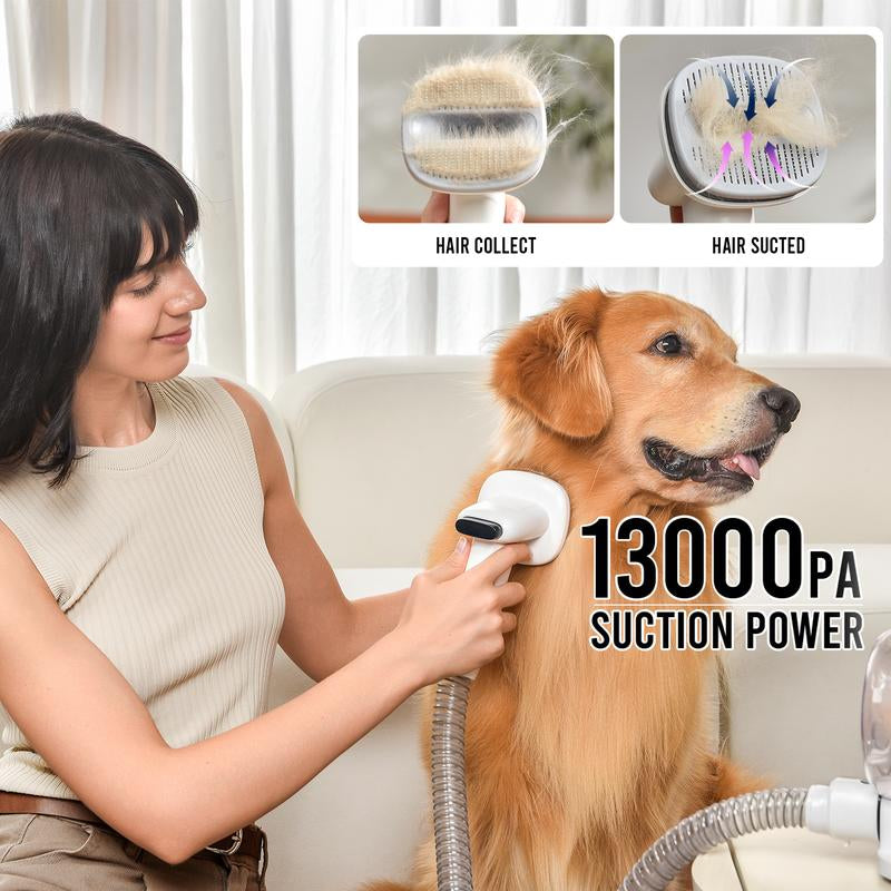 Tiktokshopblackfriday - Geoorood Dog Grooming Vacuum Kit with 13000Pa Suction Power & 2.2L Dust Collection for Furry Animal Cleaning #Tiktokshopcybermonday