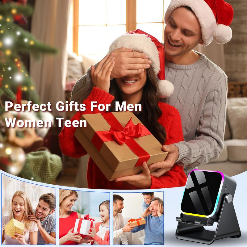 Wireless Induction Audio Speaker Stand, 5In1 Cellphone Holder, 3500Mah Rechargeable Emergency Power Bank,360° Adjustable Mobile Tablet Stand with Colorful Ambient Light Gifts for Men Women,Tiktokshopblackfriday