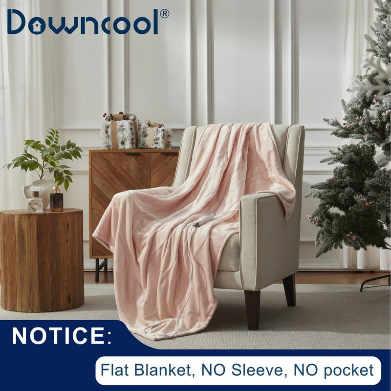 【Black Friday】Downcool Wearable Electric Heated Blanket with Sleeves & Hood & Foot Pockets Flannel Sherpa Blanket for Adults Heated Blanket with 1-12 Hours Auto-Off & 10 Heat Settings 50X70 Inch Electric Heating for Bedroom Home
