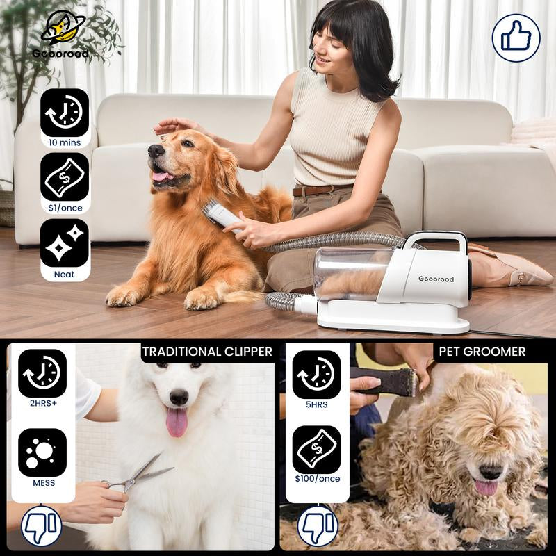 Tiktokshopblackfriday - Geoorood Dog Grooming Vacuum Kit with 13000Pa Suction Power & 2.2L Dust Collection for Furry Animal Cleaning #Tiktokshopcybermonday