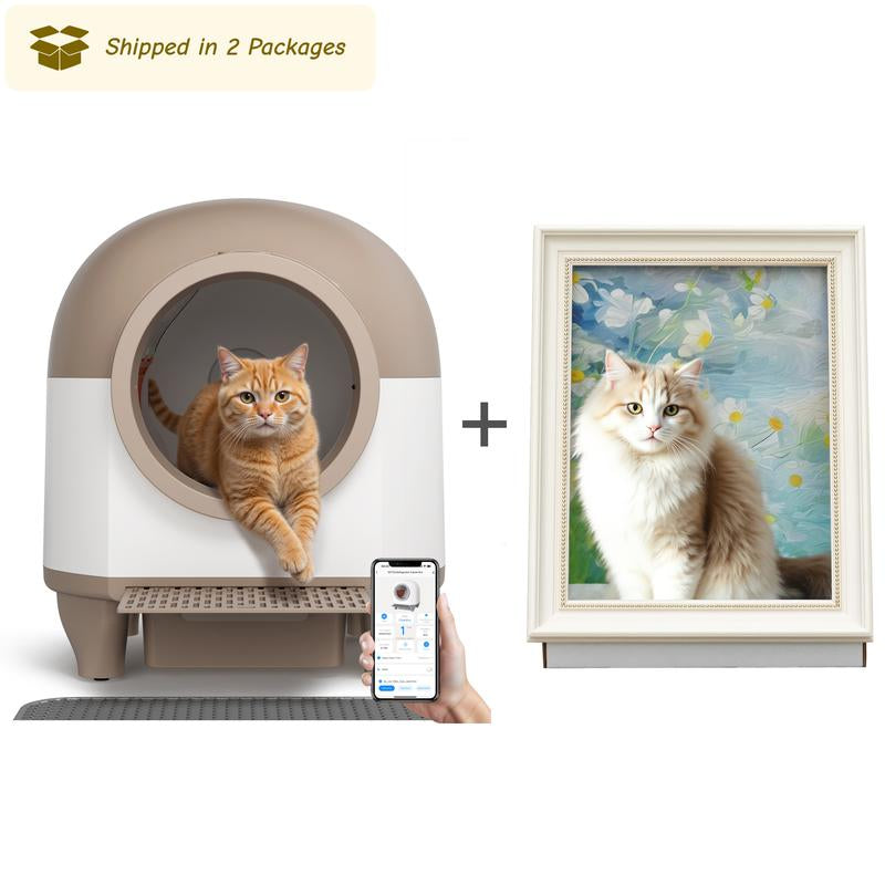 Warcat Smart Low-Noise Auto-Cleaning Litter Box 90L Self Cleaning Cat Litter Box App-Controlled via 2.4G Wifi with 10 Smart Sensors, Safety Protection, Easy Maintenance, Easy Setup & Clean Tiktokshopblackfriday