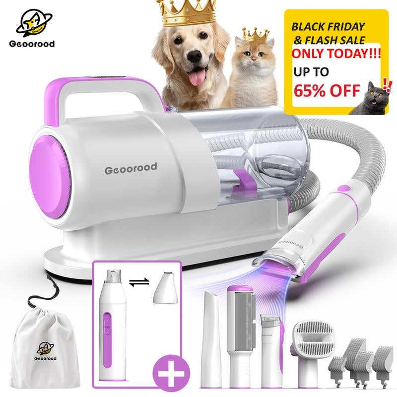 Tiktokshopblackfriday - Geoorood Dog Grooming Vacuum Kit with 13000Pa Suction Power & 2.2L Dust Collection for Furry Animal Cleaning #Tiktokshopcybermonday