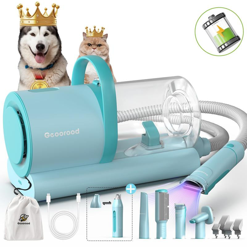 Tiktokshopblackfriday - Geoorood Dog Grooming Vacuum Kit with 13000Pa Suction Power & 2.2L Dust Collection for Furry Animal Cleaning #Tiktokshopcybermonday