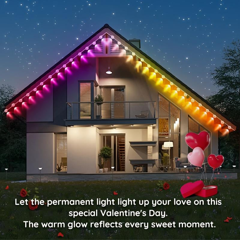 50-500 Ft Permanent Outdoor Light,Diy IP67 Waterproof RGB Outdoor LED Permanent Light, Comes with App and Remote Control, Best Choice for Party, Valentine'S Day Decoration, Garden and Gift for Boyfriend or Girlfriend, Patio Outdoor Light, Mutovlin,