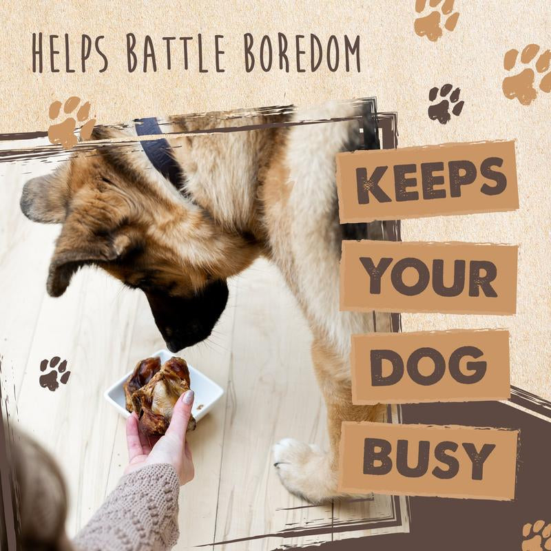 Mighty Paw Naturals Cow Kneecap Chews for Dogs 8 Pack - High Protein Meaty Treats Grain-Free Gluten-Free Lactose-Free